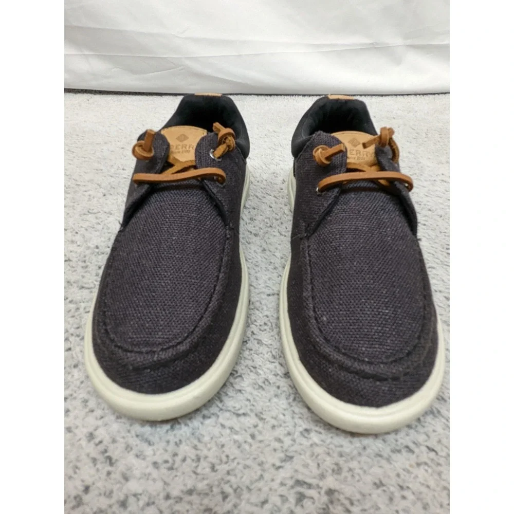 Sperry Captain Moc Hemp Slip-On Boat Shoes Sneakers Black‎ Men's 5.5M